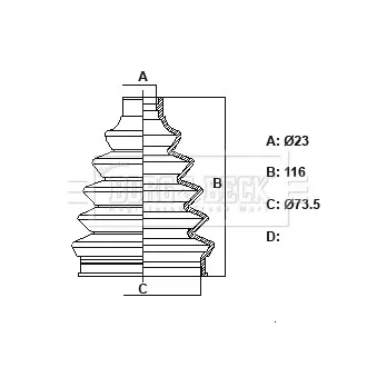 Joint-soufflet, arbre de commande BORG & BECK BCB6426