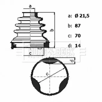 Joint-soufflet, arbre de commande BORG & BECK BCB6430