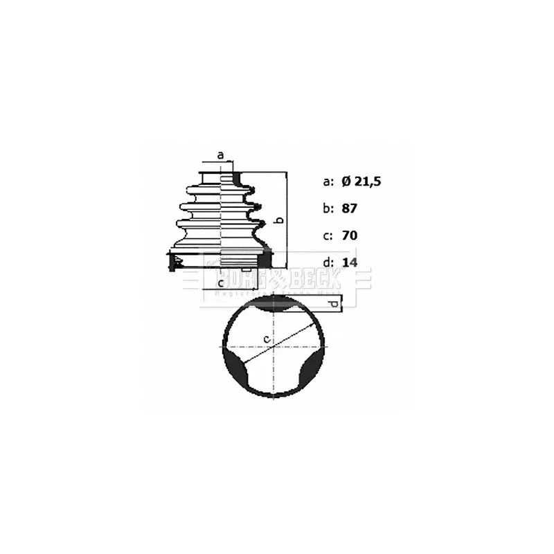 Joint-soufflet, arbre de commande BORG & BECK BCB6430