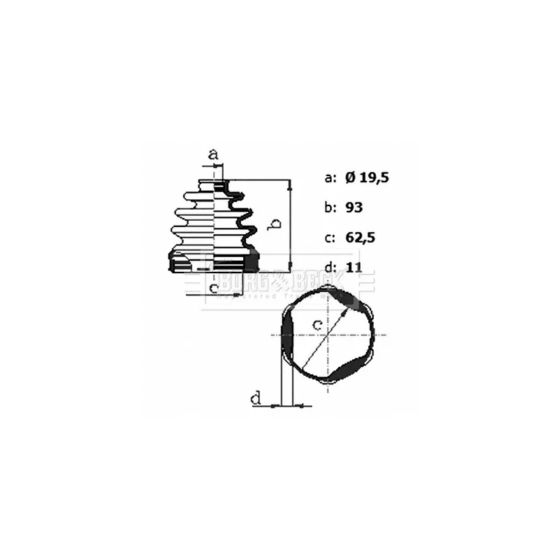 Joint-soufflet, arbre de commande BORG & BECK BCB6431