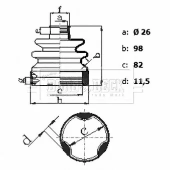 Joint-soufflet, arbre de commande BORG & BECK BCB6433