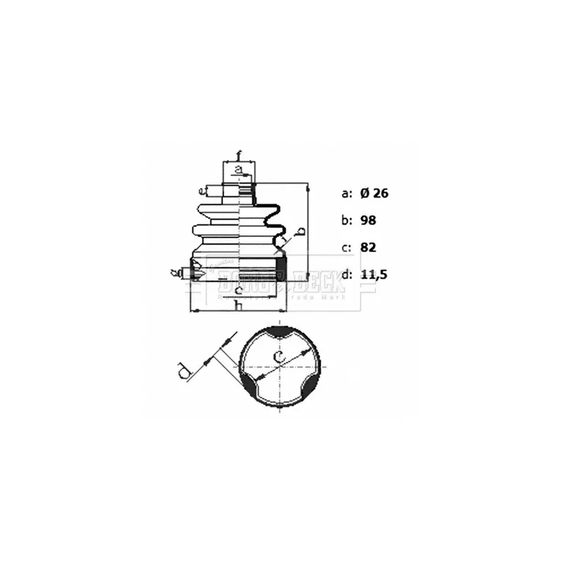 Joint-soufflet, arbre de commande BORG & BECK BCB6433