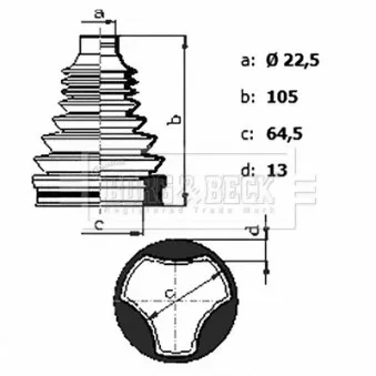 Joint-soufflet, arbre de commande BORG & BECK BCB6434