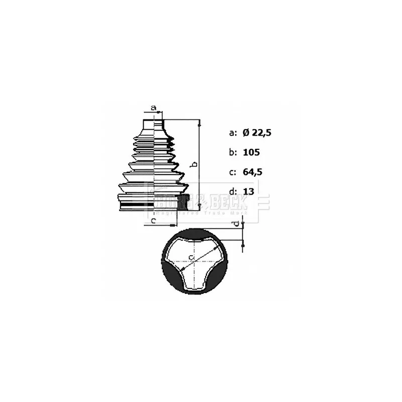 Joint-soufflet, arbre de commande BORG & BECK BCB6434