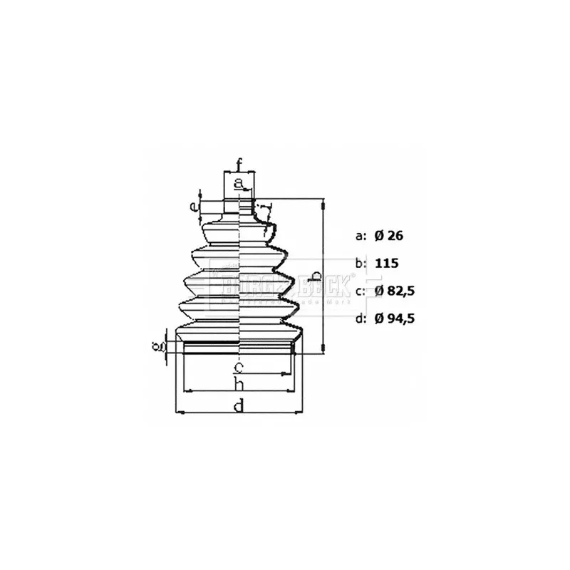 Joint-soufflet, arbre de commande BORG & BECK BCB6435