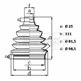 Joint-soufflet, arbre de commande BORG & BECK BCB6436