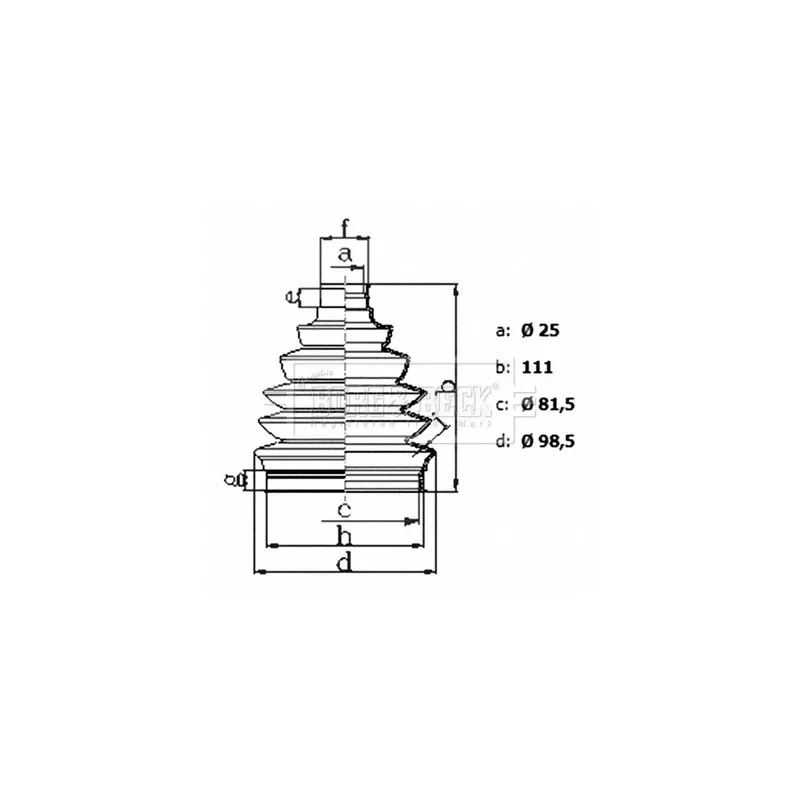 Joint-soufflet, arbre de commande BORG & BECK BCB6436