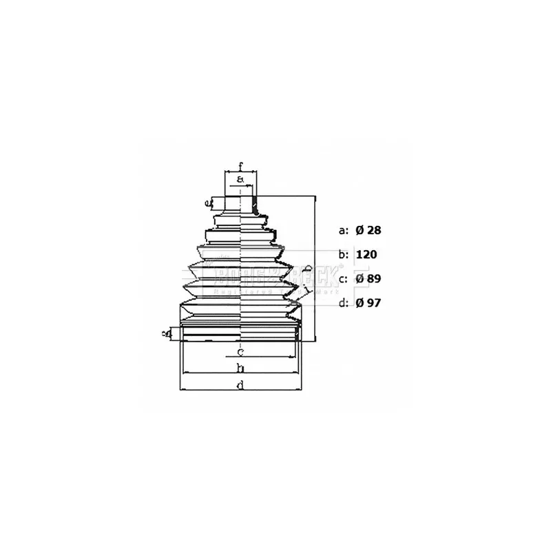 Joint-soufflet, arbre de commande BORG & BECK BCB6437