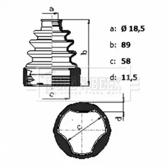 Joint-soufflet, arbre de commande BORG & BECK BCB6439