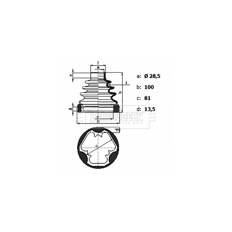 Joint-soufflet, arbre de commande BORG & BECK BCB6440