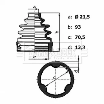 Joint-soufflet, arbre de commande BORG & BECK BCB6441