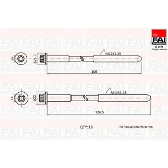 Jeu de boulons de culasse de cylindre FAI AutoParts B1027