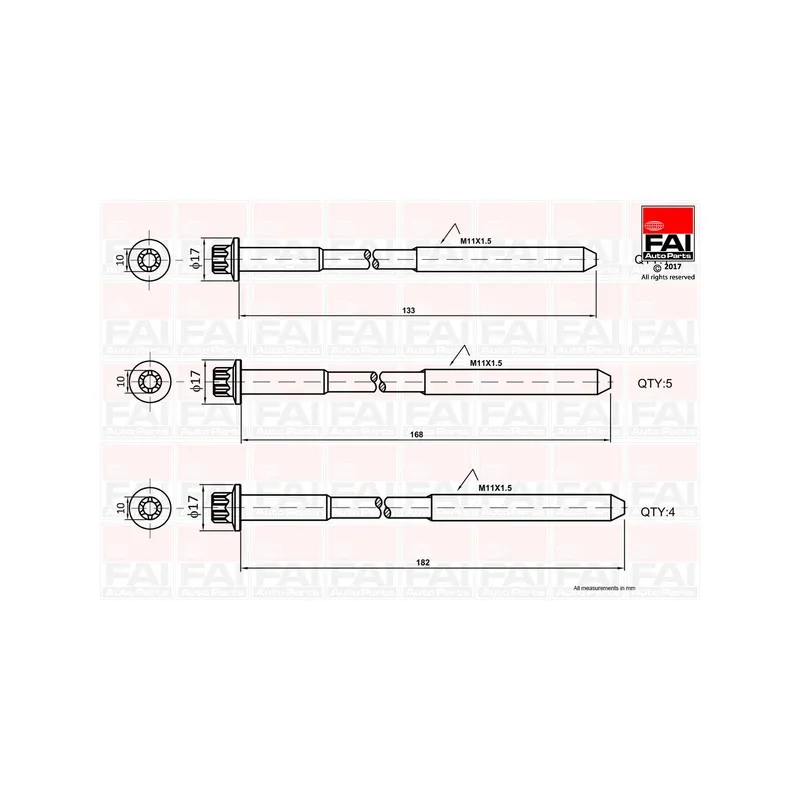 Jeu de boulons de culasse de cylindre FAI AutoParts B1058