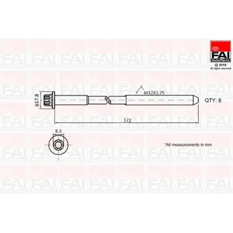 Jeu de boulons de culasse de cylindre FAI AutoParts B1060