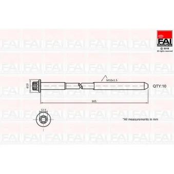 Jeu de boulons de culasse de cylindre FAI AutoParts B1465