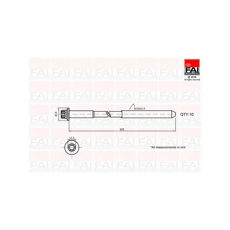 Jeu de boulons de culasse de cylindre FAI AutoParts B1465