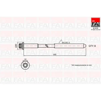 Jeu de boulons de culasse de cylindre FAI AutoParts B1616