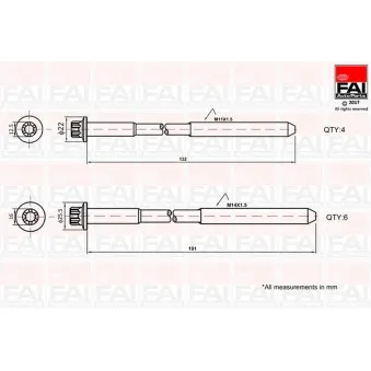 Jeu de boulons de culasse de cylindre FAI AutoParts B1625