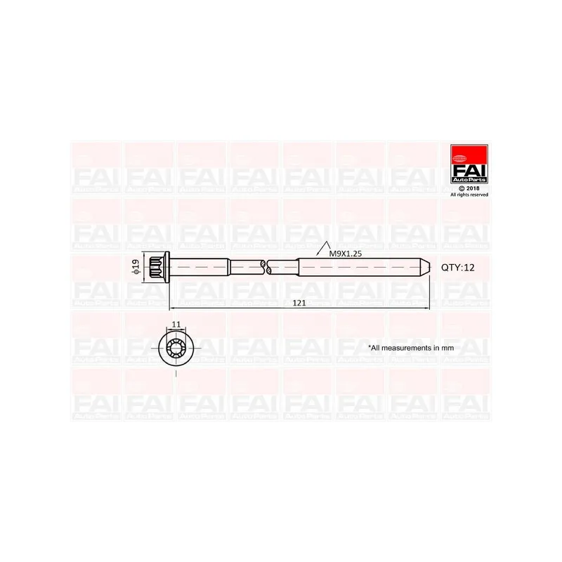 Jeu de boulons de culasse de cylindre FAI AutoParts B1630