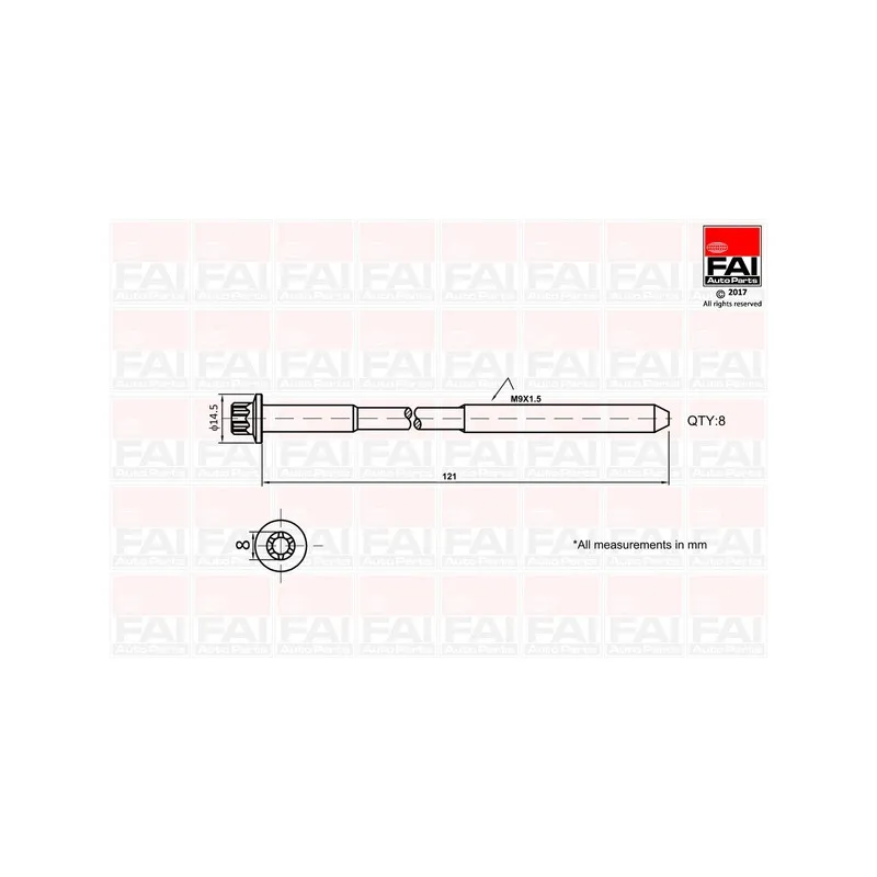 Jeu de boulons de culasse de cylindre FAI AutoParts B2120
