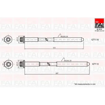 Jeu de boulons de culasse de cylindre FAI AutoParts B2124