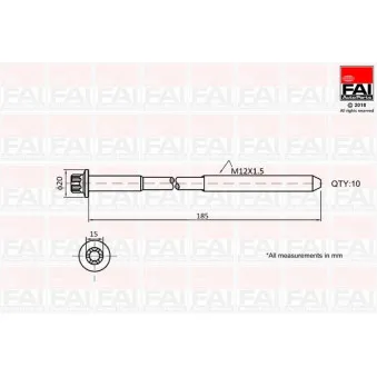 Jeu de boulons de culasse de cylindre FAI AutoParts B2129