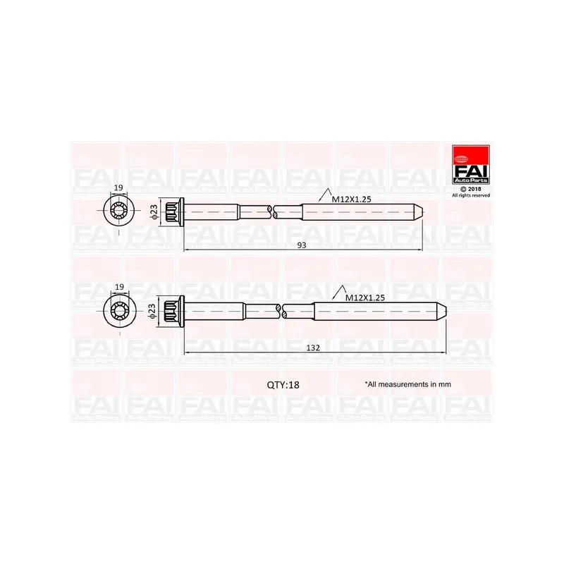Jeu de boulons de culasse de cylindre FAI AutoParts B2201