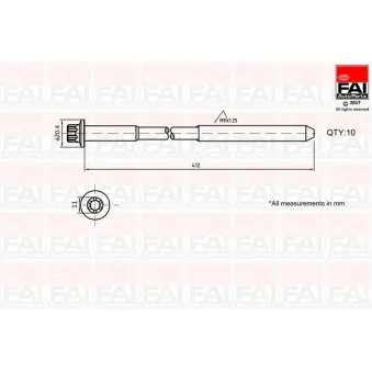 Jeu de boulons de culasse de cylindre FAI AutoParts B292