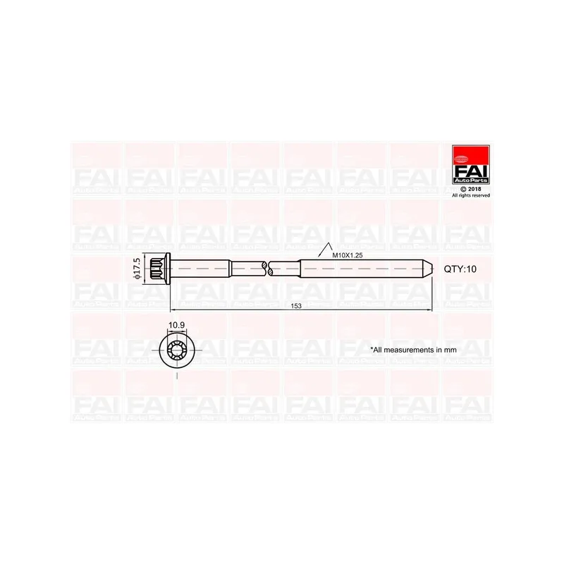 Jeu de boulons de culasse de cylindre FAI AutoParts B701