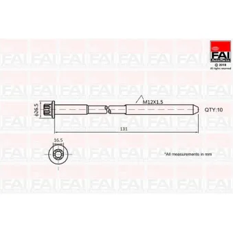 Jeu de boulons de culasse de cylindre FAI AutoParts B896