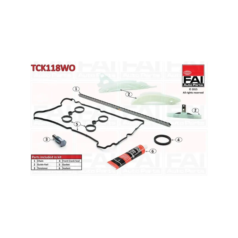 Kit de distribution par chaîne FAI AutoParts TCK118WO