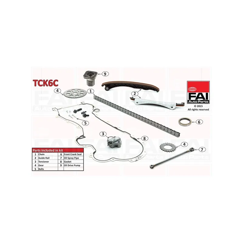 Kit de distribution par chaîne FAI AutoParts TCK6C