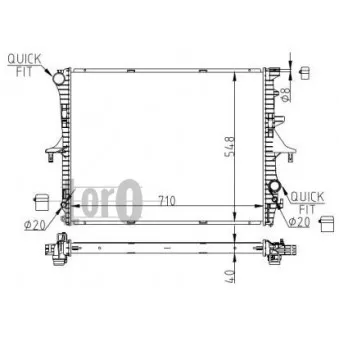Radiateur, refroidissement du moteur ABAKUS 003-017-0029