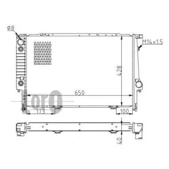 Radiateur, refroidissement du moteur ABAKUS 004-017-0034-B