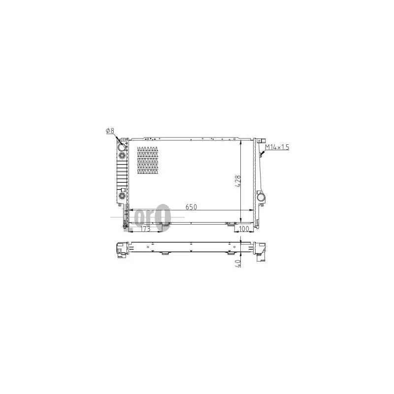 Radiateur, refroidissement du moteur ABAKUS 004-017-0034-B