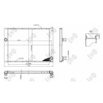 Radiateur, refroidissement du moteur ABAKUS 004-017-0042-B