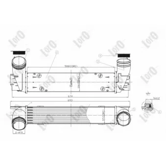 Intercooler, échangeur ABAKUS 004-018-0011