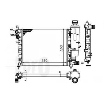 Radiateur, refroidissement du moteur ABAKUS 009-017-0036