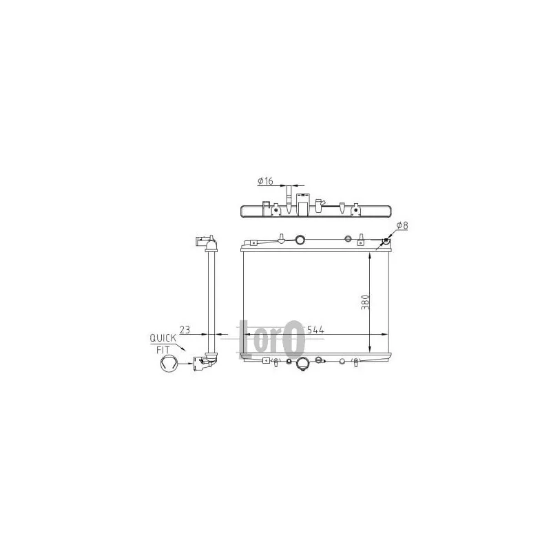Radiateur, refroidissement du moteur ABAKUS 009-017-0055
