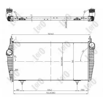 Intercooler, échangeur ABAKUS 009-018-0014