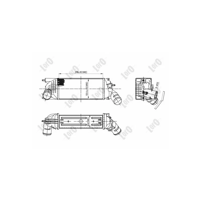 Intercooler, échangeur ABAKUS 009-018-0016