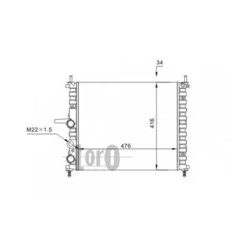 Radiateur, refroidissement du moteur ABAKUS 016-017-0027