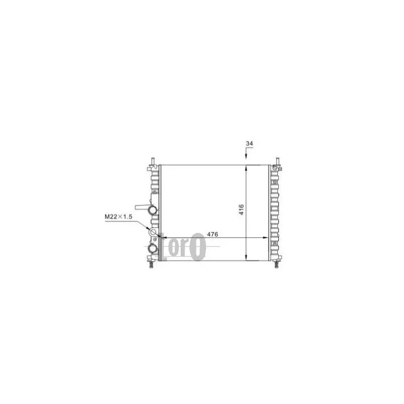 Radiateur, refroidissement du moteur ABAKUS 016-017-0027