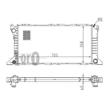 Radiateur, refroidissement du moteur ABAKUS 017-017-0034-B