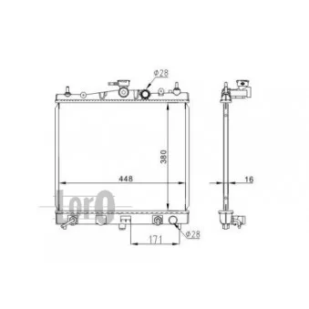Radiateur, refroidissement du moteur ABAKUS 035-017-0018