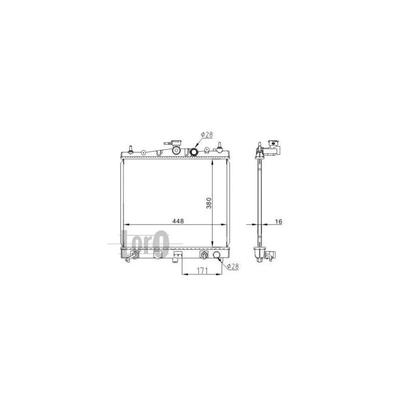 Radiateur, refroidissement du moteur ABAKUS 035-017-0018