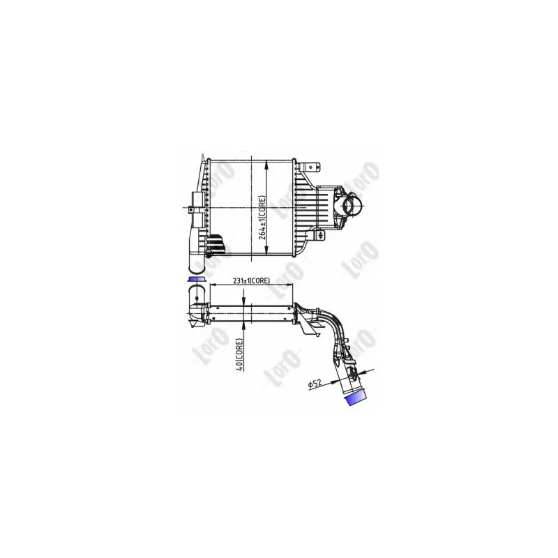 Intercooler, échangeur ABAKUS 037-018-0018