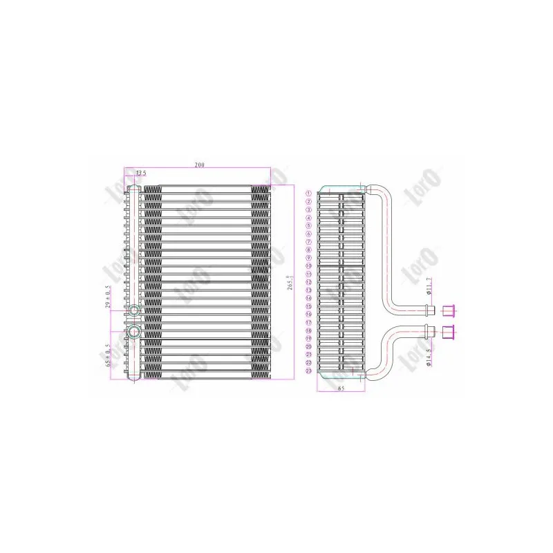 Évaporateur climatisation ABAKUS 038-020-0001