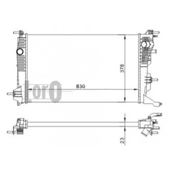 Radiateur, refroidissement du moteur ABAKUS 042-017-0052-B