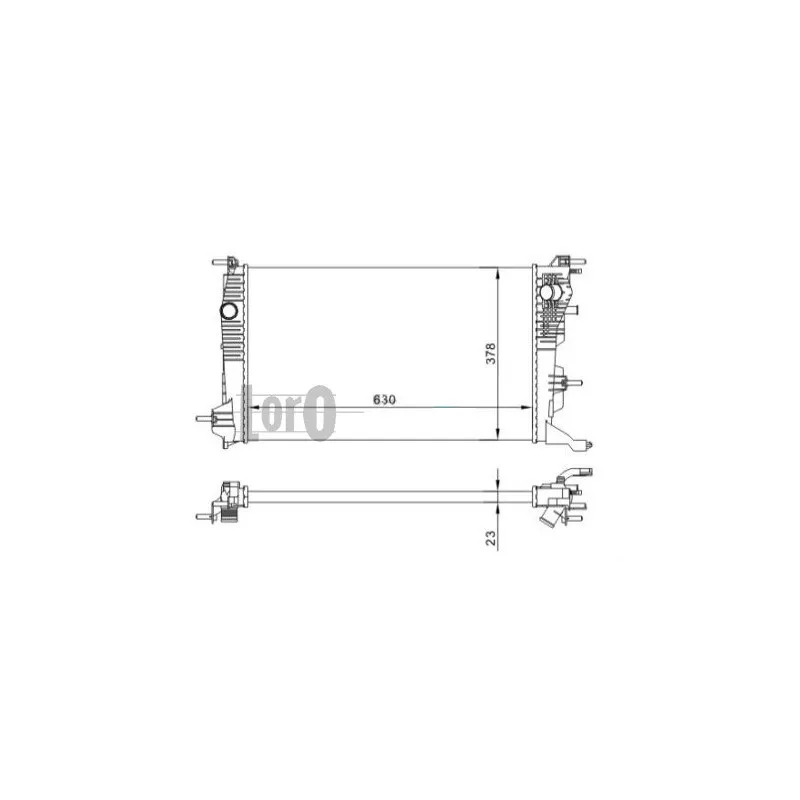 Radiateur, refroidissement du moteur ABAKUS 042-017-0052-B